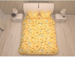 Bērnu gultas veļa  "Happy Farm Bright Yellow"